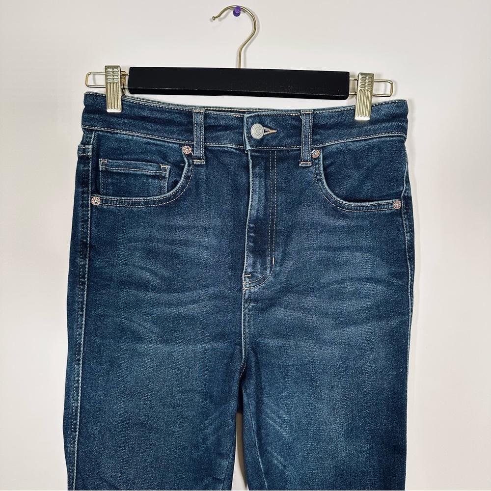 Free People We The Free Dark Blue High Rise Raw Hem Skinny Jeans - Picture 8 of 8